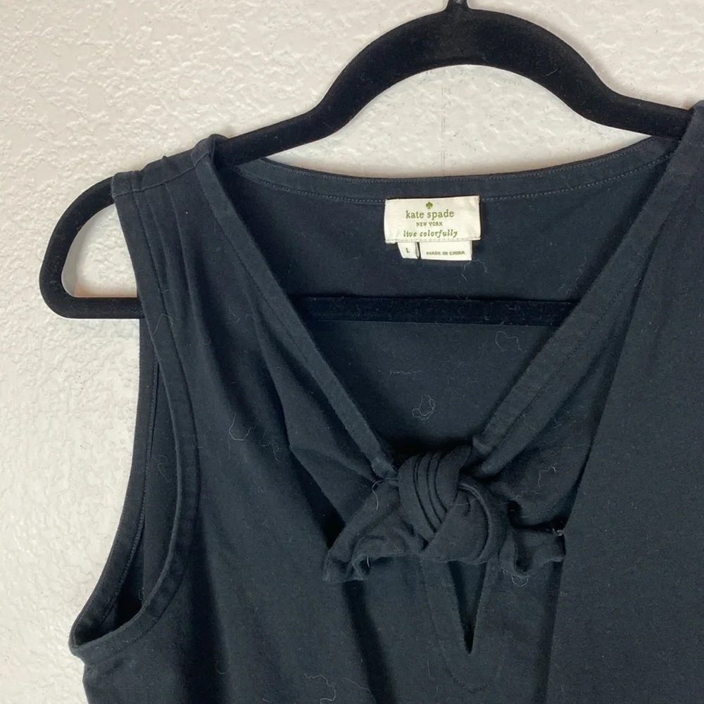 Kate Spade black sleeveless top with knot detail
